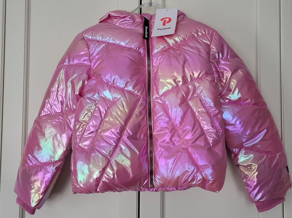 Nieuw! Persival winterjas, glimmend, roze, maat 104/110, Persival, Meisje, Nieuw, Ophalen of Verzenden