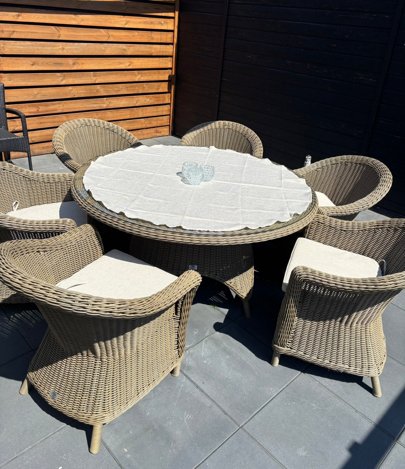 Tuinset 6 persoons, Ophalen, Gebruikt, 6 zitplaatsen, Wicker