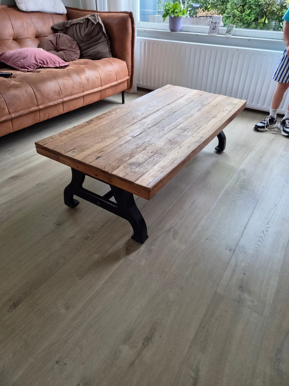 Salontafel Troubadour - Robuust en Stijlvol, Gebruikt, 100 tot 150 cm, 50 tot 100 cm, Industrieel, Robuust