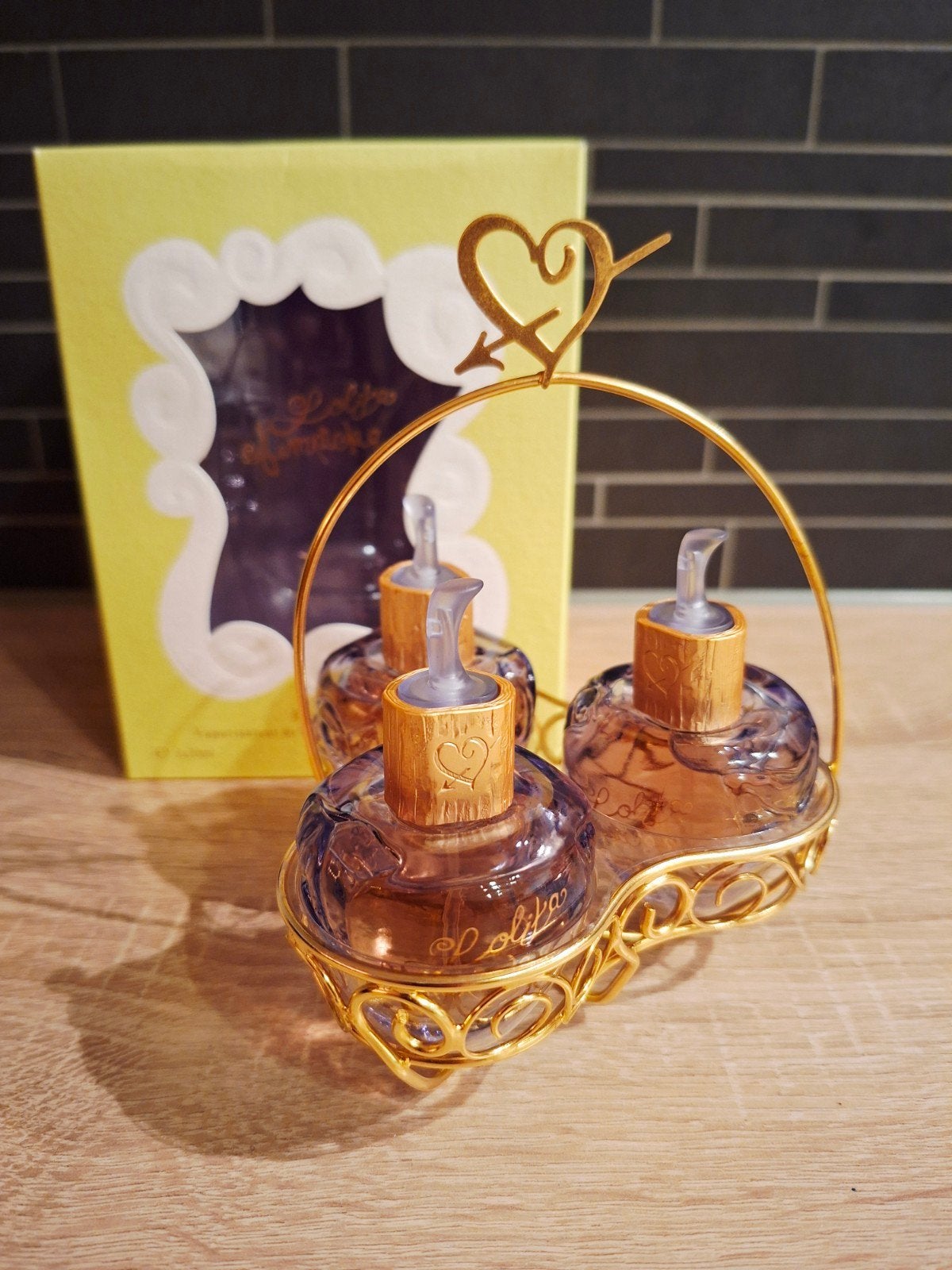 Lolita Lempicka 3 flesjes in een mandje - collector's item, Ophalen of Verzenden, Nieuw, Parfumfles, Gevuld
