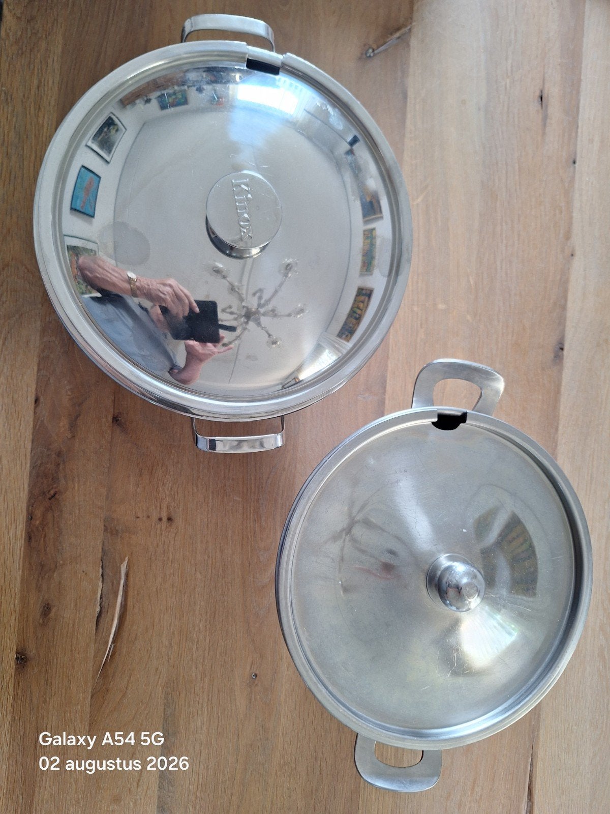 Set van 2 RVS Soepterrinen met Deksel - Ø 22 cm & Ø 24 cm, Zilver, Ophalen of Verzenden, Metaal, Overige typen