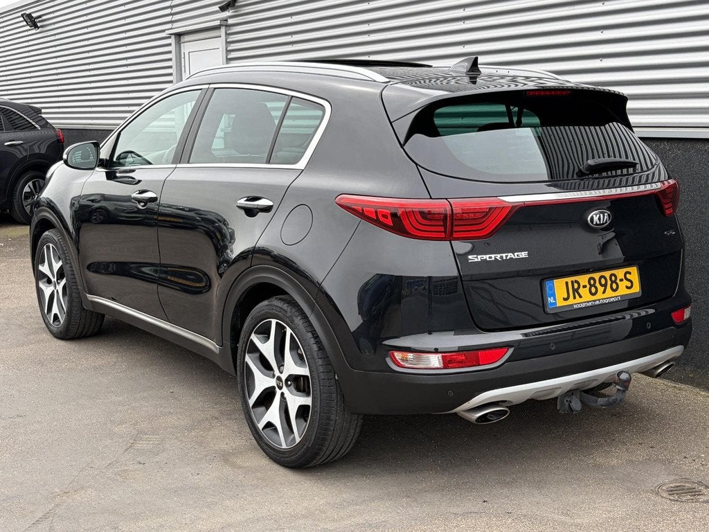Kia Sportage 1.6 T-GDI GT-Line PlusLine Schuif/kanteldak, Tr, Auto's, Voorwielaandrijving, Gebruikt, 4 cilinders, Zwart