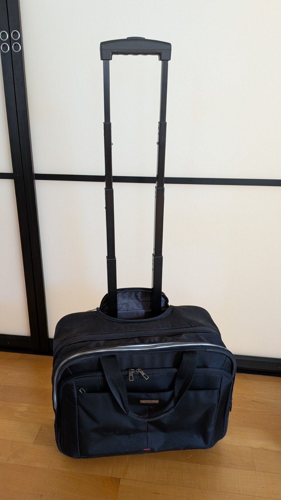 Samsonite laptop trolley koffer met wieltjes en stang., Ophalen, Trolleytas, 17 inch of meer, Zo goed als nieuw