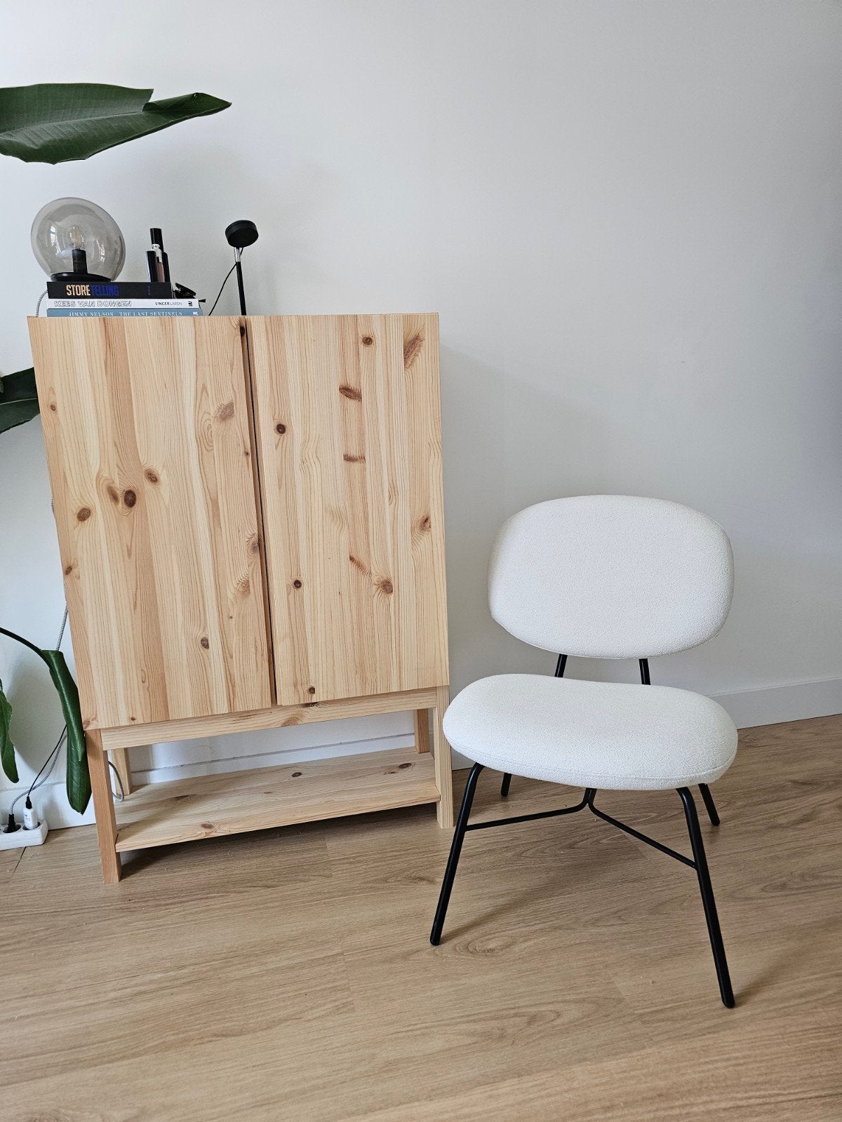 Witte teddy stof fauteuil, Huis en Inrichting, Ophalen, Minder dan 75 cm, Zo goed als nieuw, Modern, Teddy