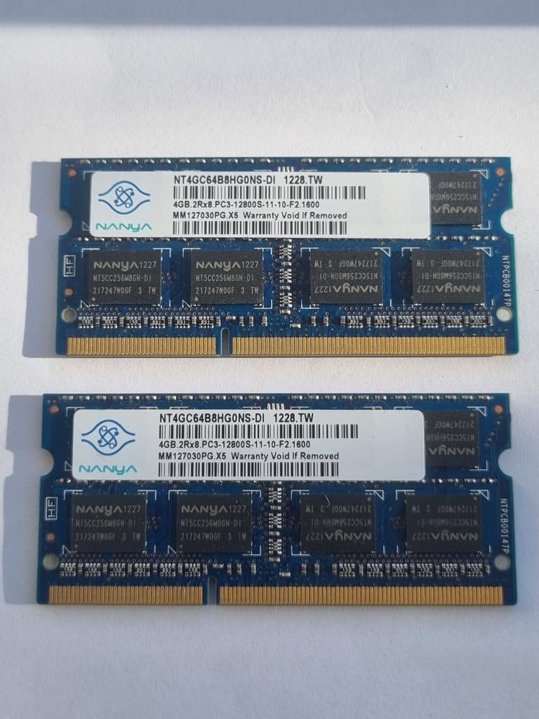 Nanya 4GB DDR3 RAM Geheugen (2x 4GB) PC3-12800S, Ophalen