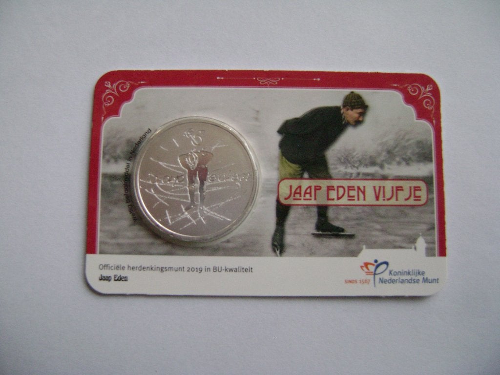 Het "Jaap Eden" Vijfje in BU kwaliteit in Coincard, Ophalen of Verzenden, Koningin Beatrix, Euro's, Setje