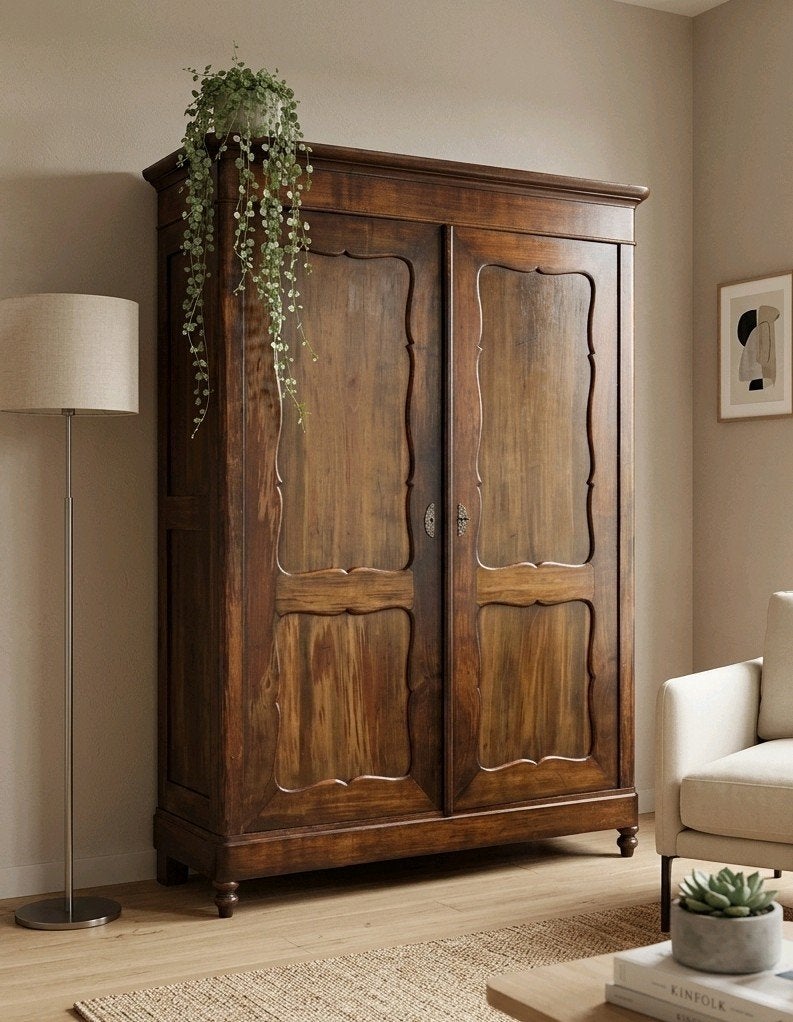 🤎Antieke XL Biedermeier meidenkast vintage kast demontabel, Verzenden