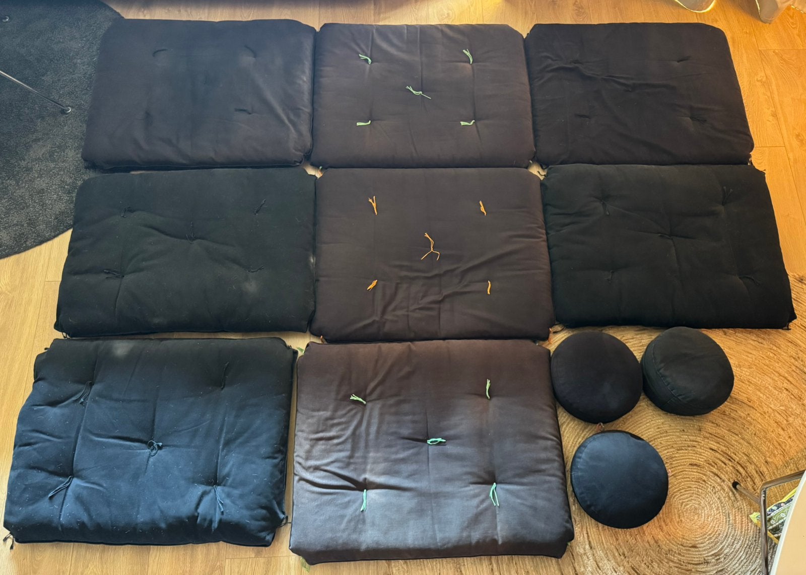 7 meditatiematten + 5 meditatiekussens | handgemaakt, Sport en Fitness, Yoga en Pilates, Ophalen of Verzenden, Gebruikt, Yogamat