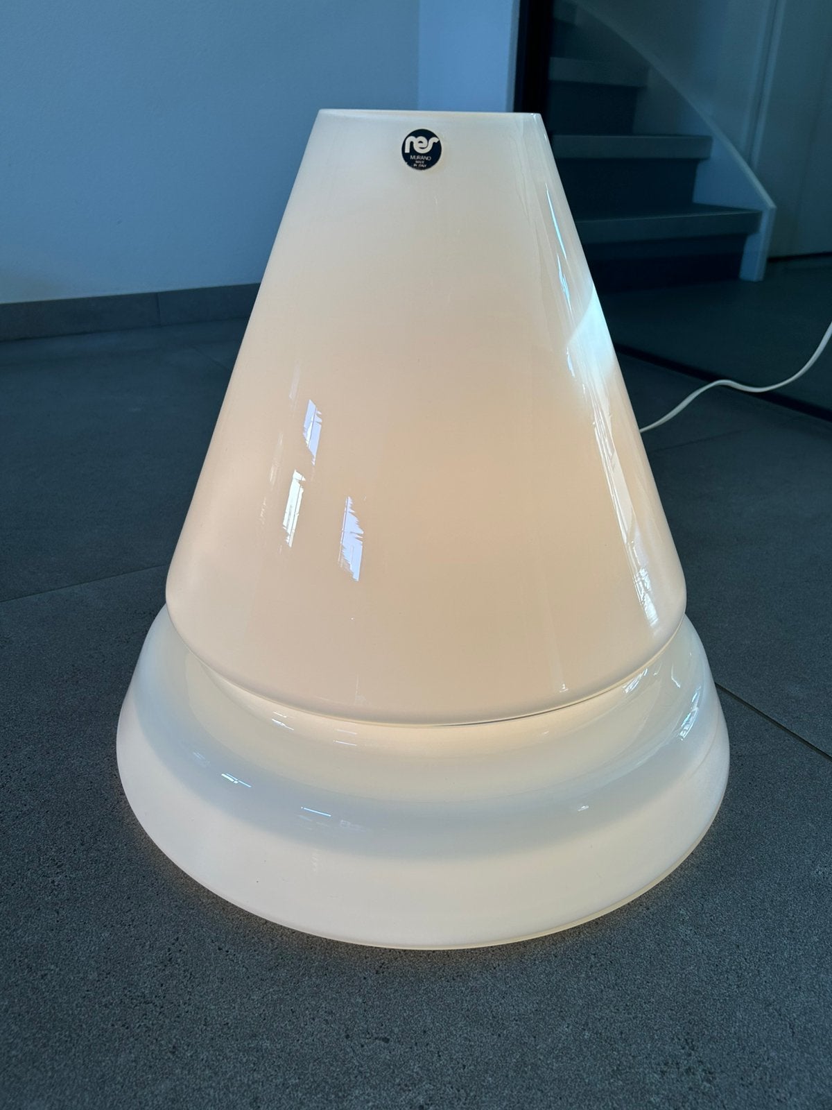 Res murano design retro vintage design glazen lamp 1970, Ophalen, Zo goed als nieuw, Glas