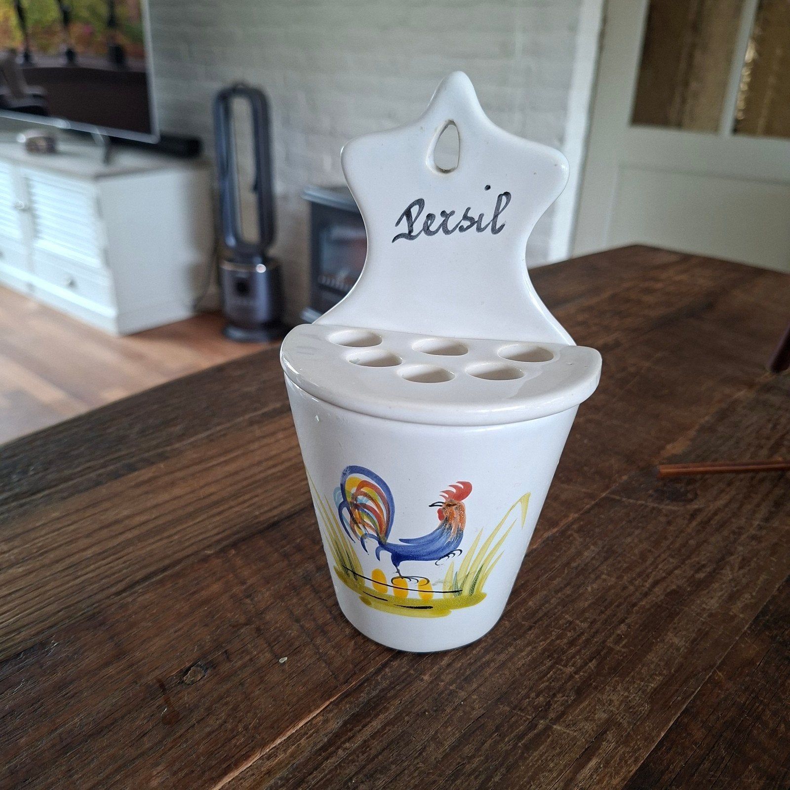 Brocante Keramieke Beker  voor in de Keuken  met Persil erop, Ophalen of Verzenden