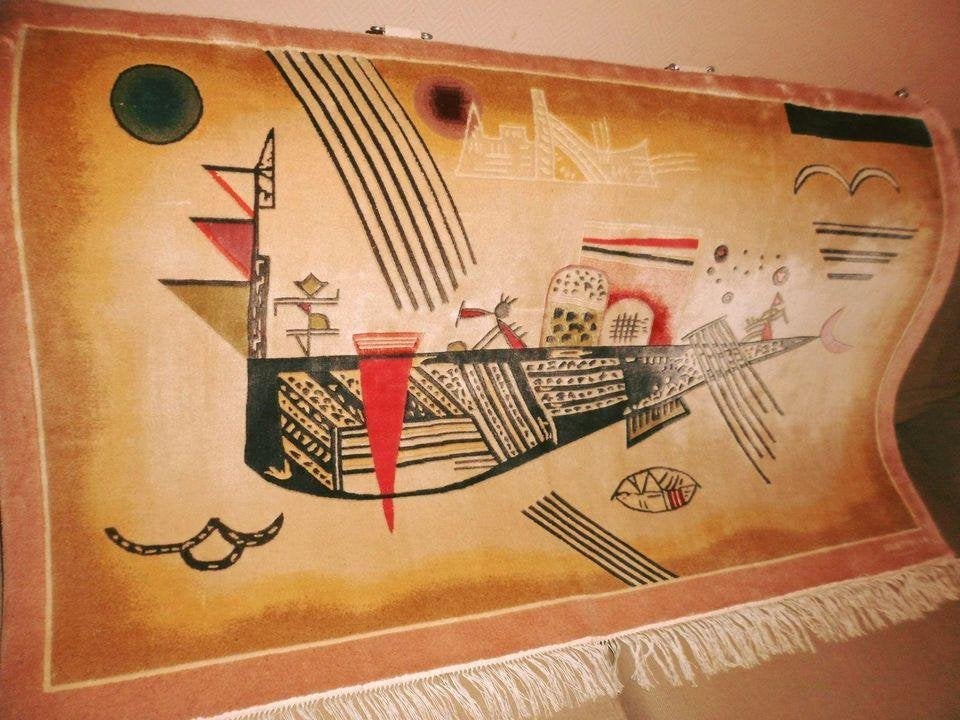 Kunst moderne wandtapijt (Wassily Kandinsky) zijde op zijde, Ophalen, 100 tot 150 cm, 50 tot 100 cm, Zo goed als nieuw