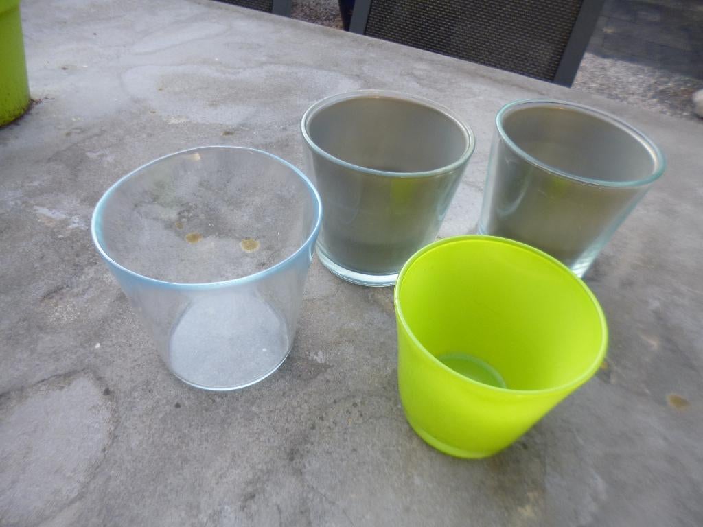 glazen bloempotten, Ophalen, Overige materialen, Rond, Binnen