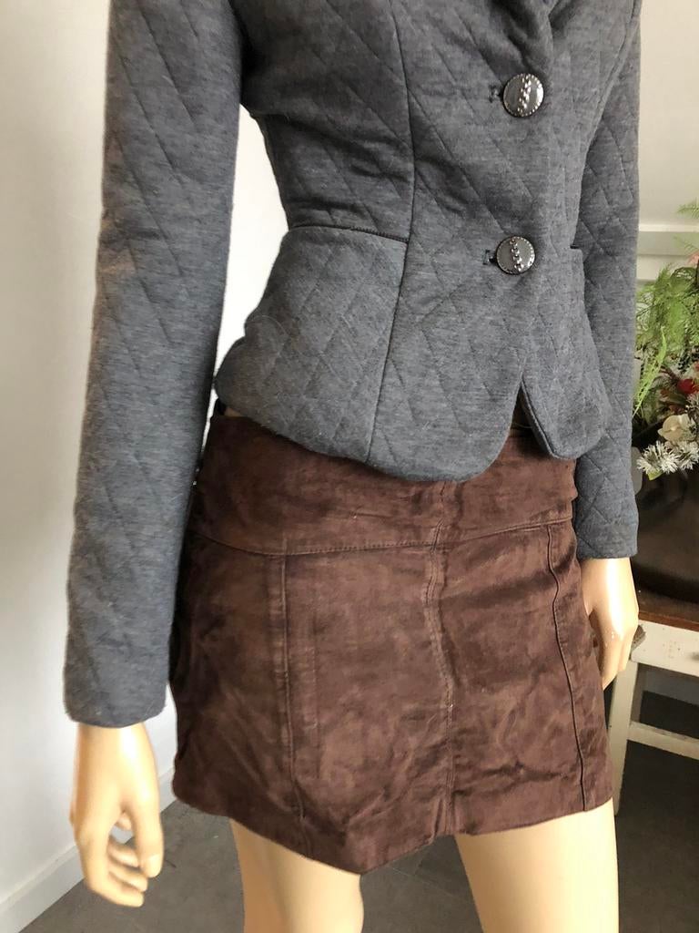 Rok suede leer only S, Bruin, Ophalen of Verzenden, Zo goed als nieuw, Maat 34 (XS) of kleiner