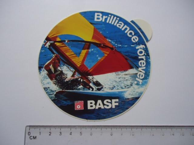 sticker oud WINDSURF Basf cassette surf board surfing retro, Verzenden, Zo goed als nieuw, Bedrijf of Vereniging