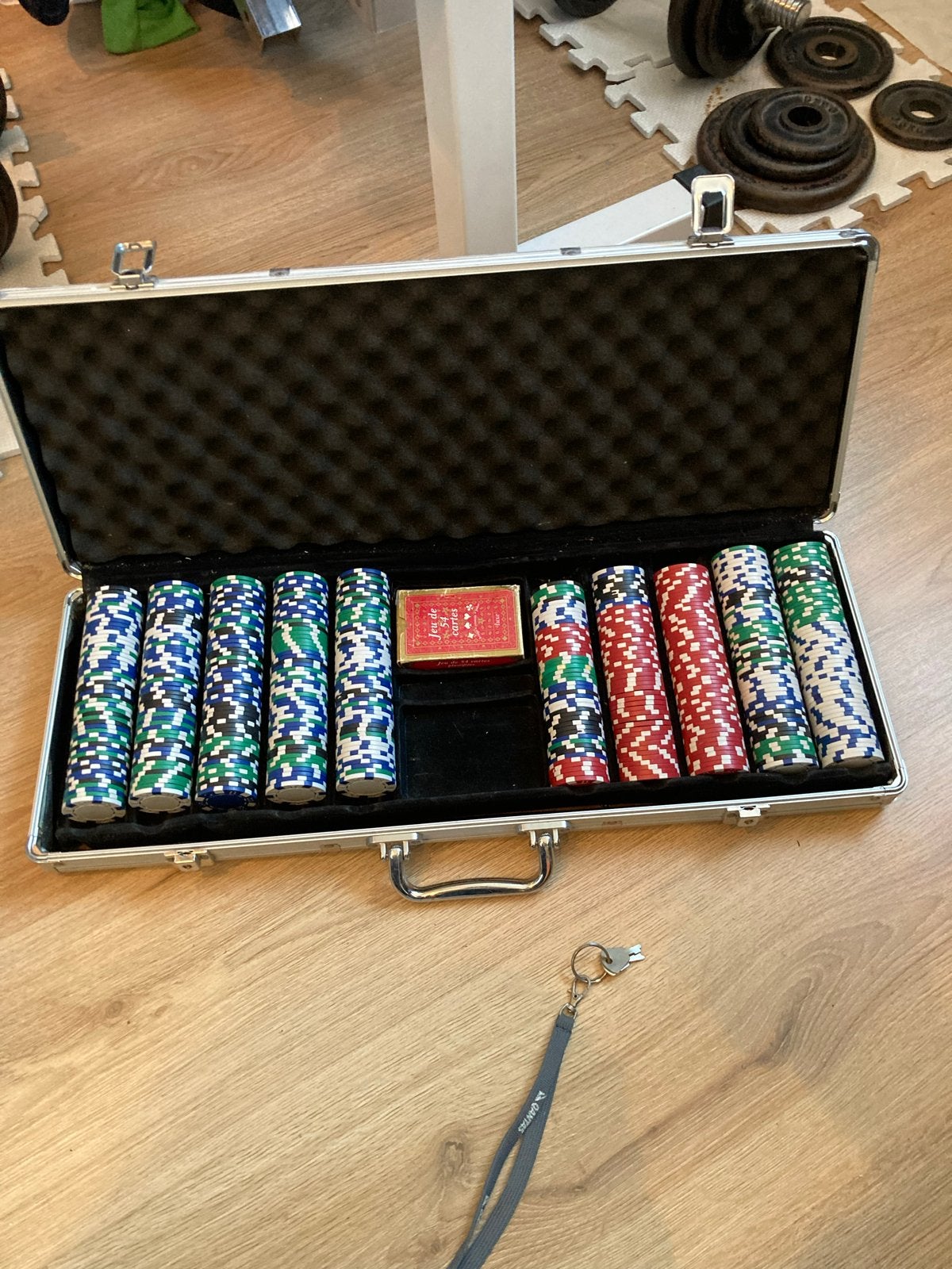 Grote pokerset in aluminium koffer, Vijf spelers of meer, Ophalen of Verzenden, Gebruikt