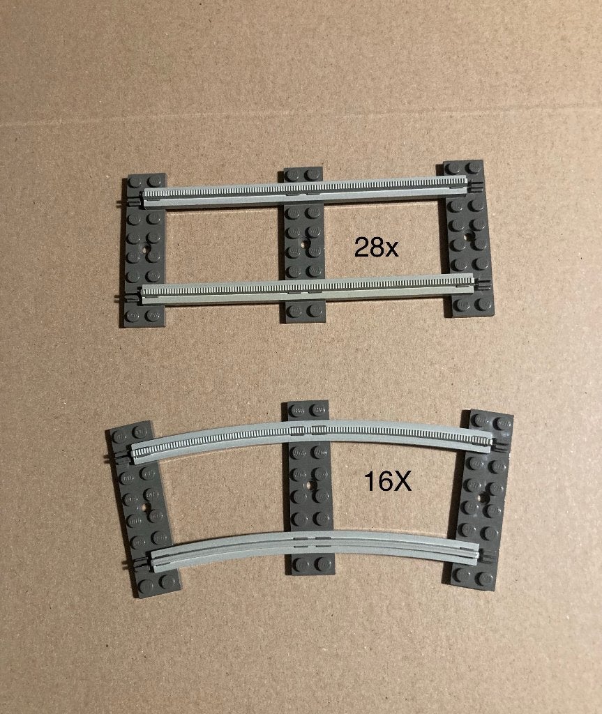 LEGO Trein, Rails 4,5/12V lichtgrijs (klassiek), Ophalen of Verzenden, Gebruikt