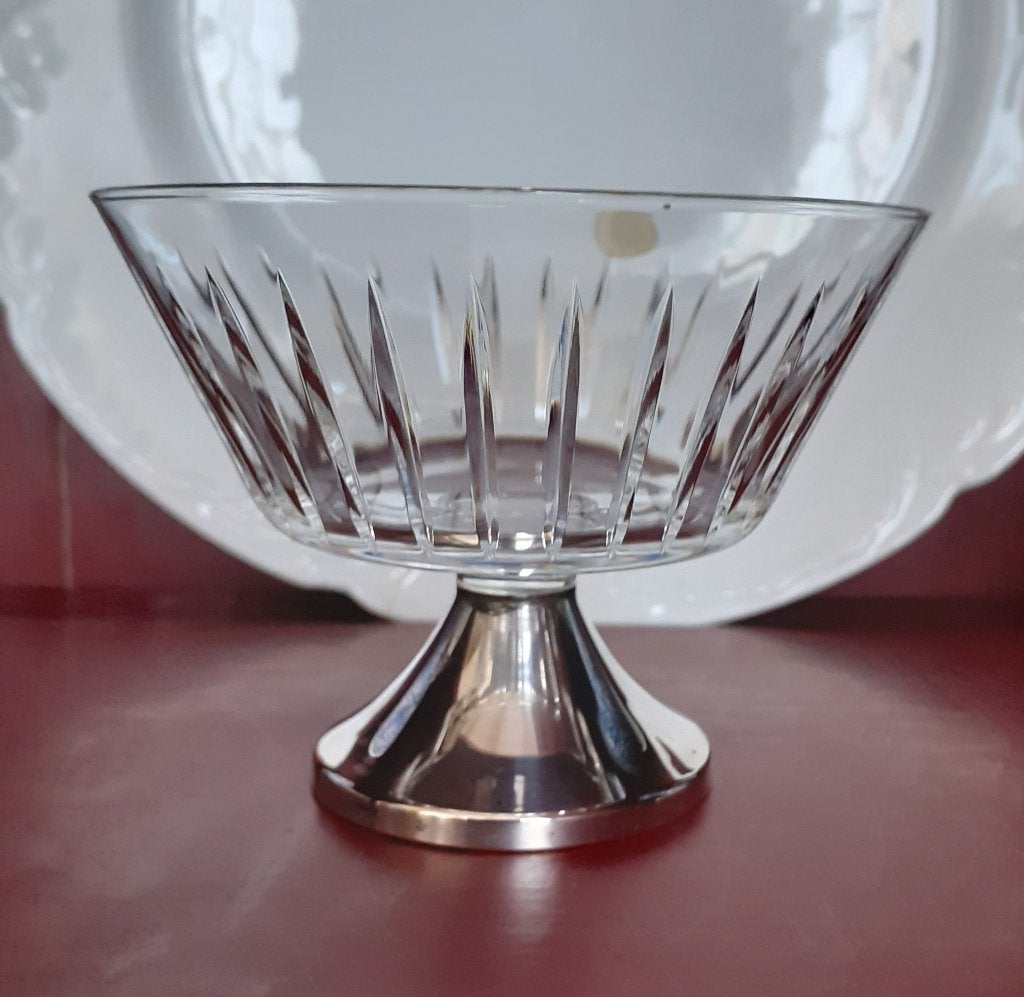 Luxe suiker klontjespot met zilveren voet, Antiek en Kunst, Ophalen of Verzenden
