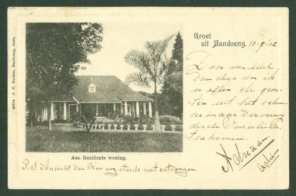 AK Nederlands Indie Groet uit Bandoeng 1902, Verzamelen, Ophalen of Verzenden, Voor 1920, Gelopen