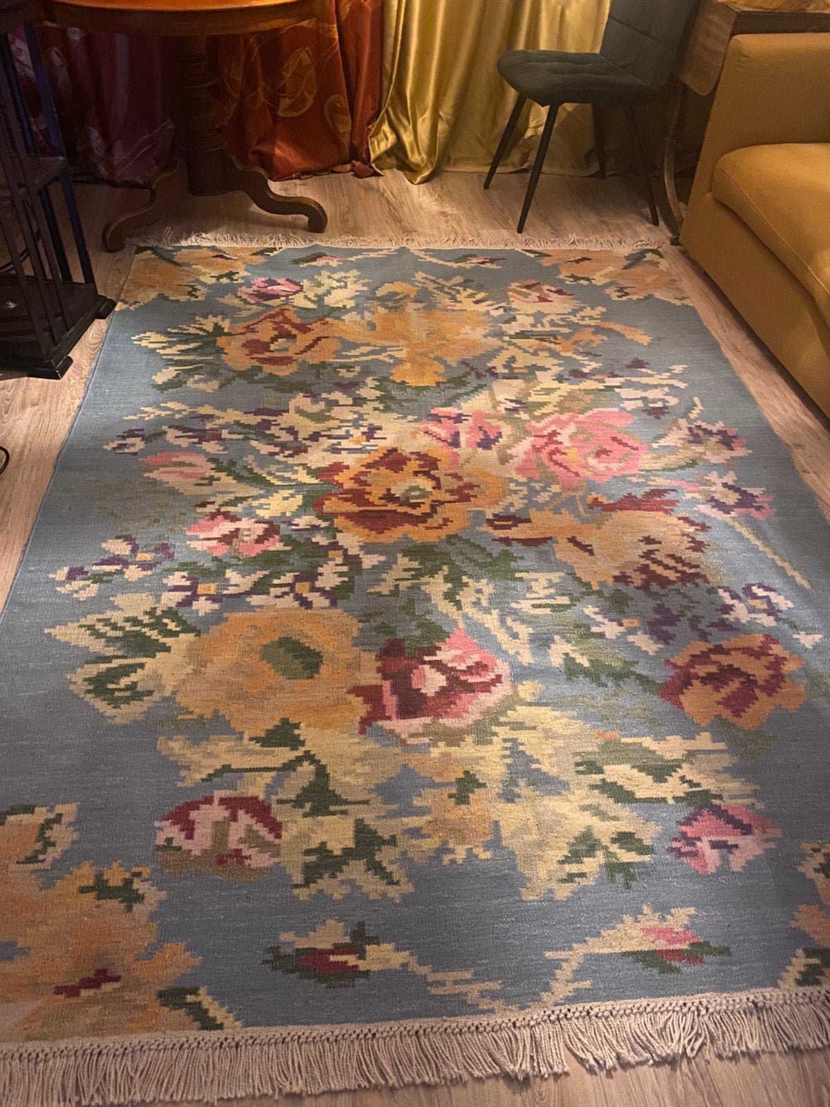 Mooi groot kelim kleed vloerkleed met franjes, Ophalen, 150 tot 200 cm, 200 cm of meer, Zo goed als nieuw