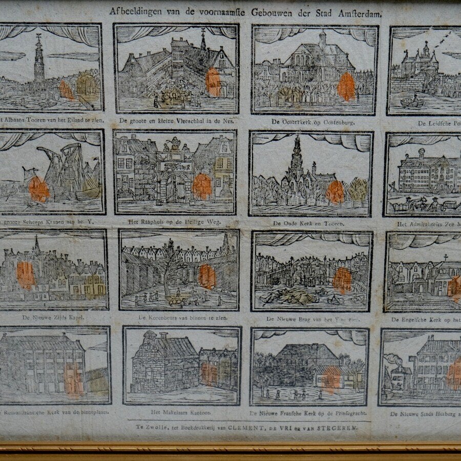 Twee antieke centsprenten Amsterdam / walvisvaart, Ophalen of Verzenden, Geschiedenis