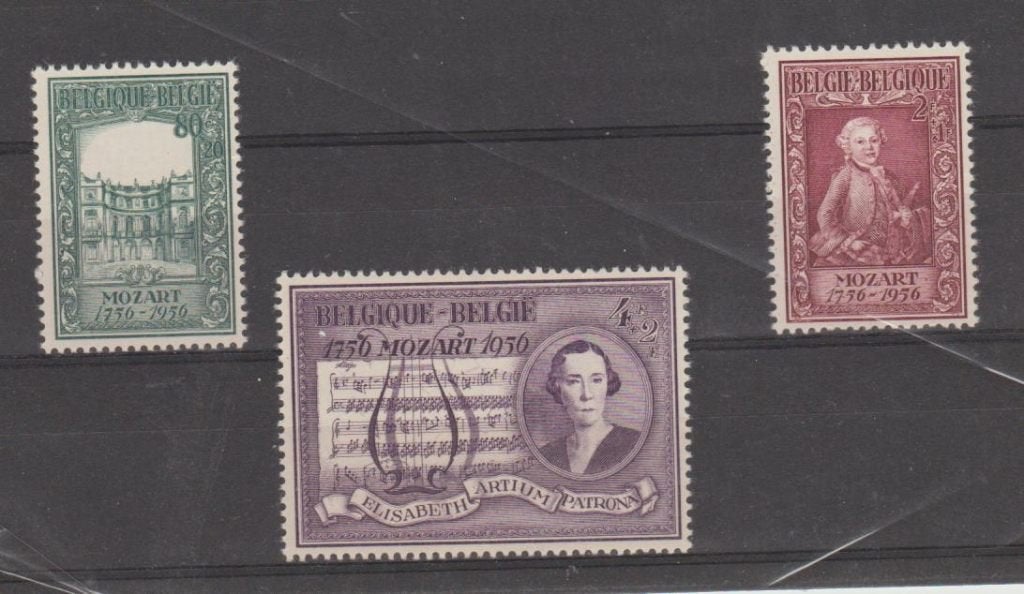 België 1956 Wolfgang Amadeus Mozart **, Orginele gom, Ophalen of Verzenden, Postfris, Postfris