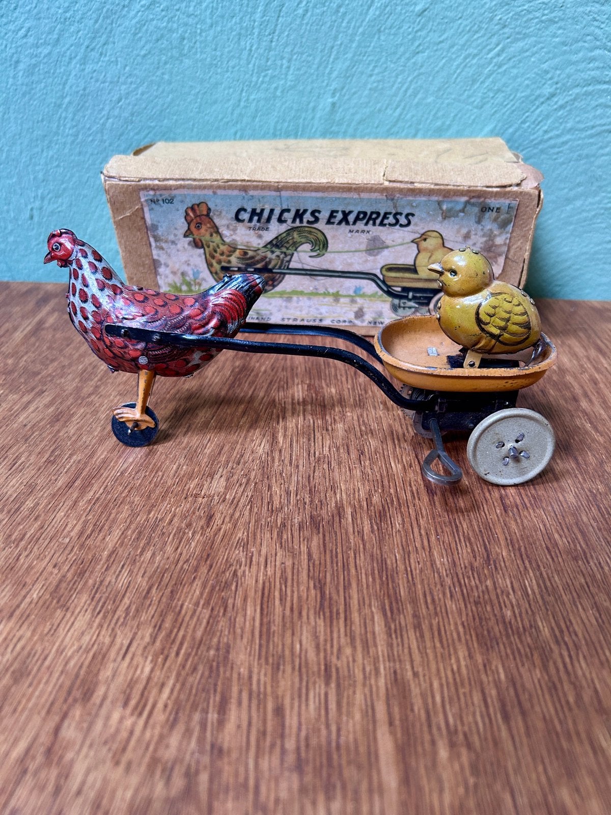 1920 - F Strauss Comp. - Chickens Express - windup, Antiek en Kunst, Ophalen of Verzenden