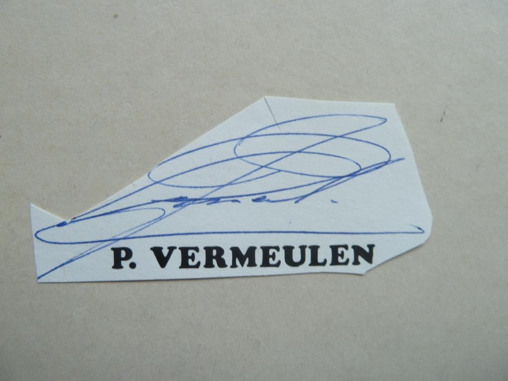 Handtekening.  Pierre.Vermeulen. Feyenoord /Roda JC, Verzamelen, Ophalen of Verzenden, Zo goed als nieuw, Feyenoord, Overige typen
