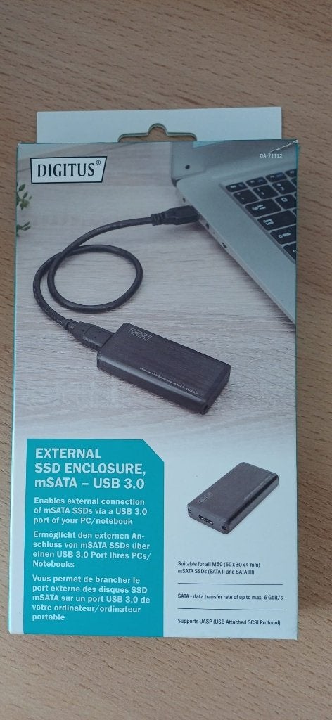 DIGITUS externe USB 3.0 mSATA SSD behuizing (DA-71112 / M50, Ophalen of Verzenden, Nieuw, Laptop, USB