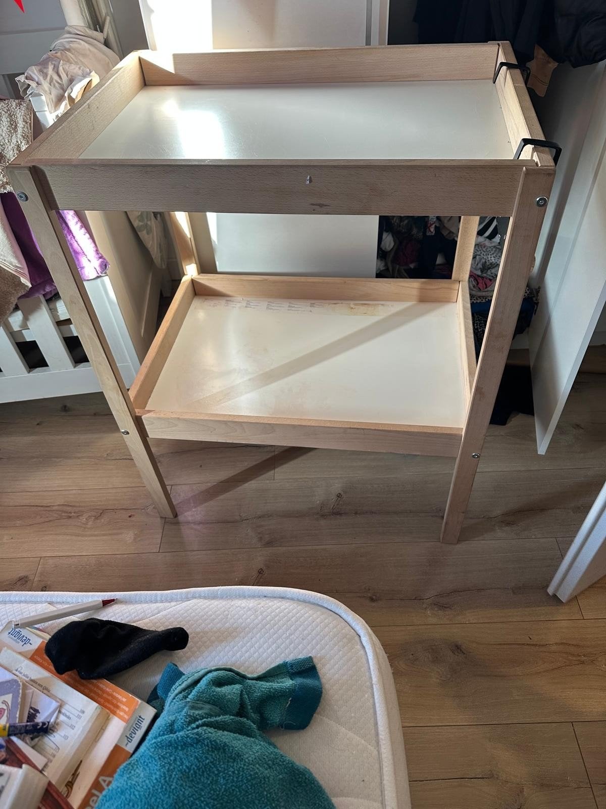 Houten aankleedtafel voor baby, Overige merken, Gebruikt, Aankleedkussen, Ophalen of Verzenden