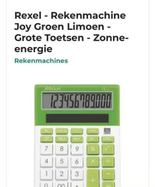 NIEUW! Rexel Joy rekenmachine Lime groen gr toetsen €7,99, Diversen, Rekenmachines, Nieuw, Ophalen of Verzenden