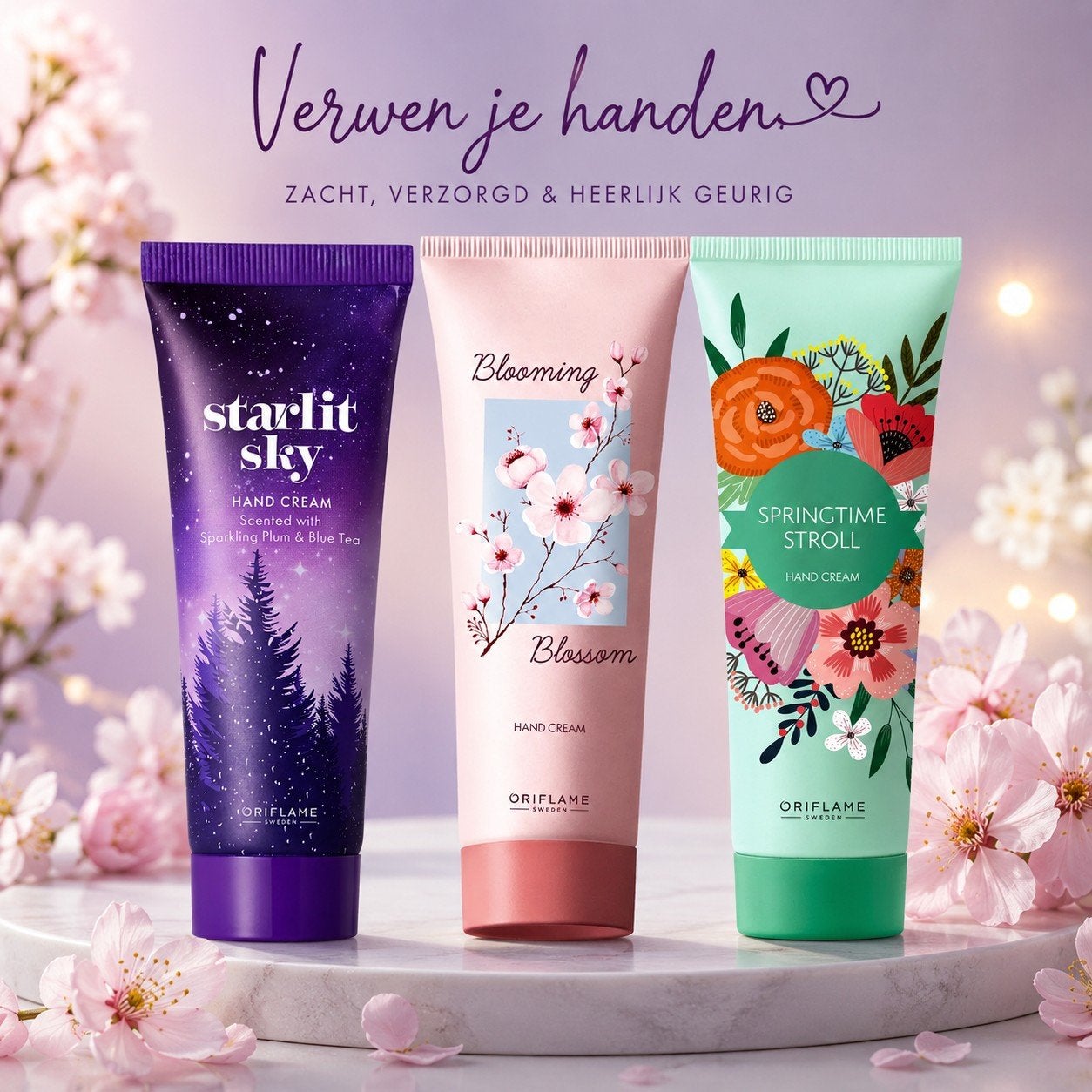 Oriflame Handcrème  1 + 2 GRATIS, Ophalen of Verzenden, Nieuw, Bodylotion, Crème of Olie