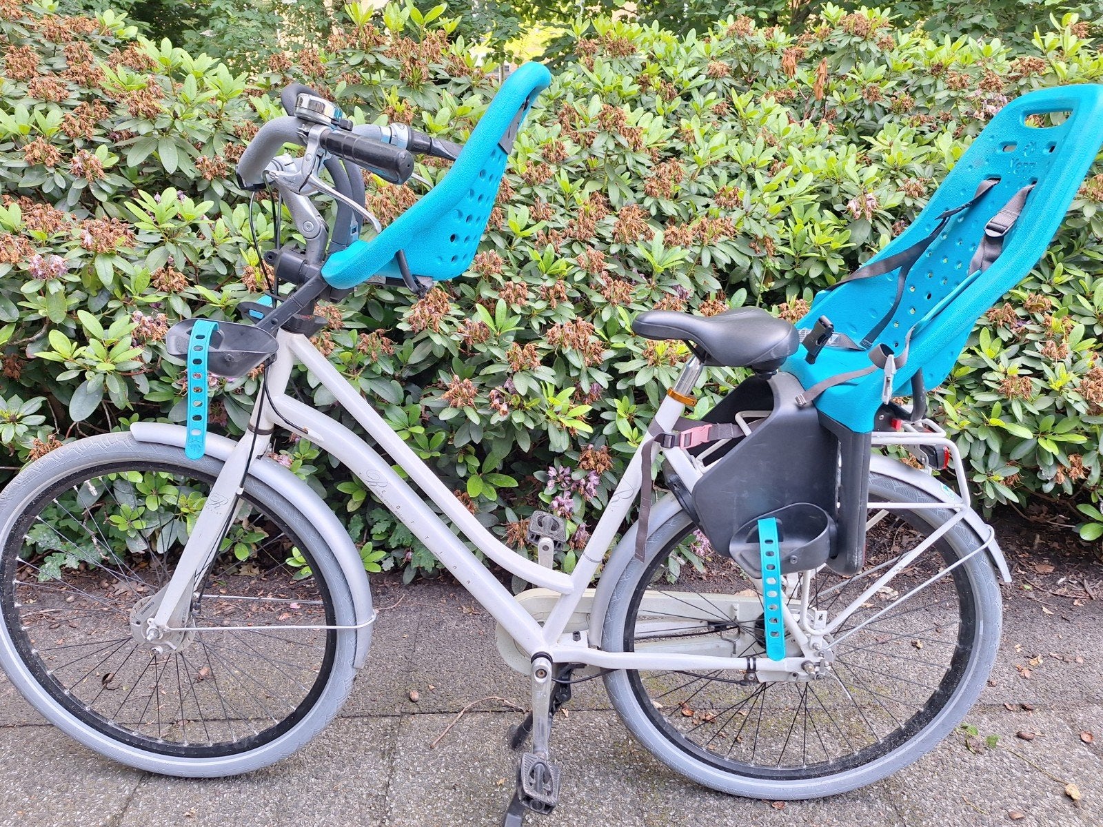 Damesfiets, moederfiets met zitjes cortina, Fietsen en Brommers, Fietsen | Dames | Damesfietsen, Ophalen, Gebruikt, Overige merken