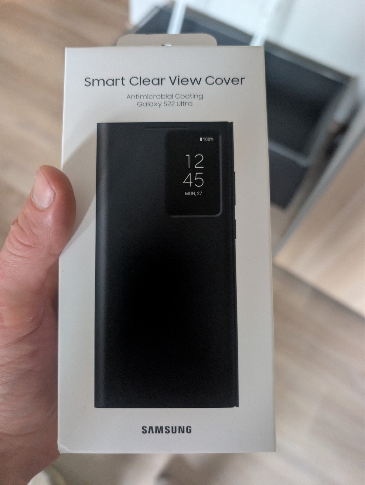 Samsung Smart Clear View Cover Galaxy S22 Ultra Zwart, Ophalen of Verzenden, Nieuw, Overige modellen, Hoesje of Tasje