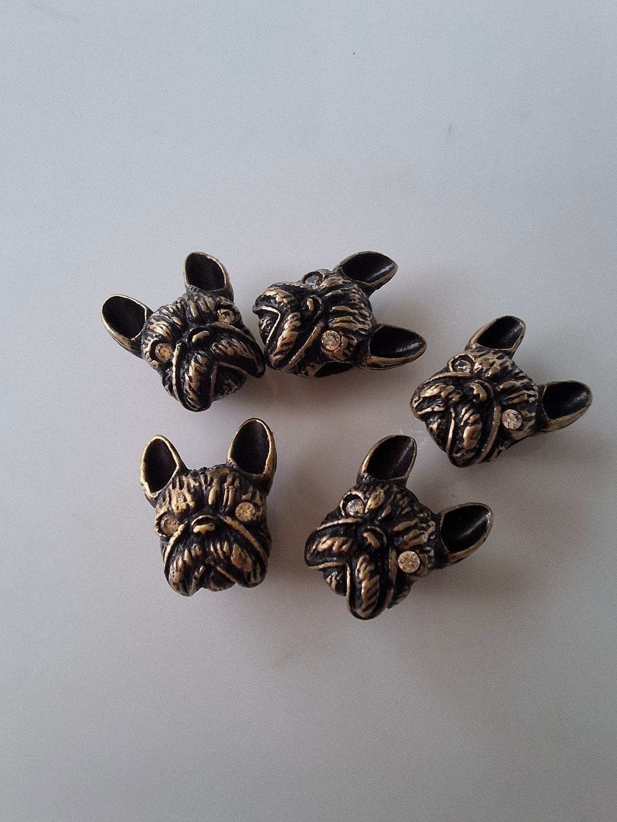 5 stuks kralen metaal hond boxer bruin brons, Kraal, -, -, Nieuw