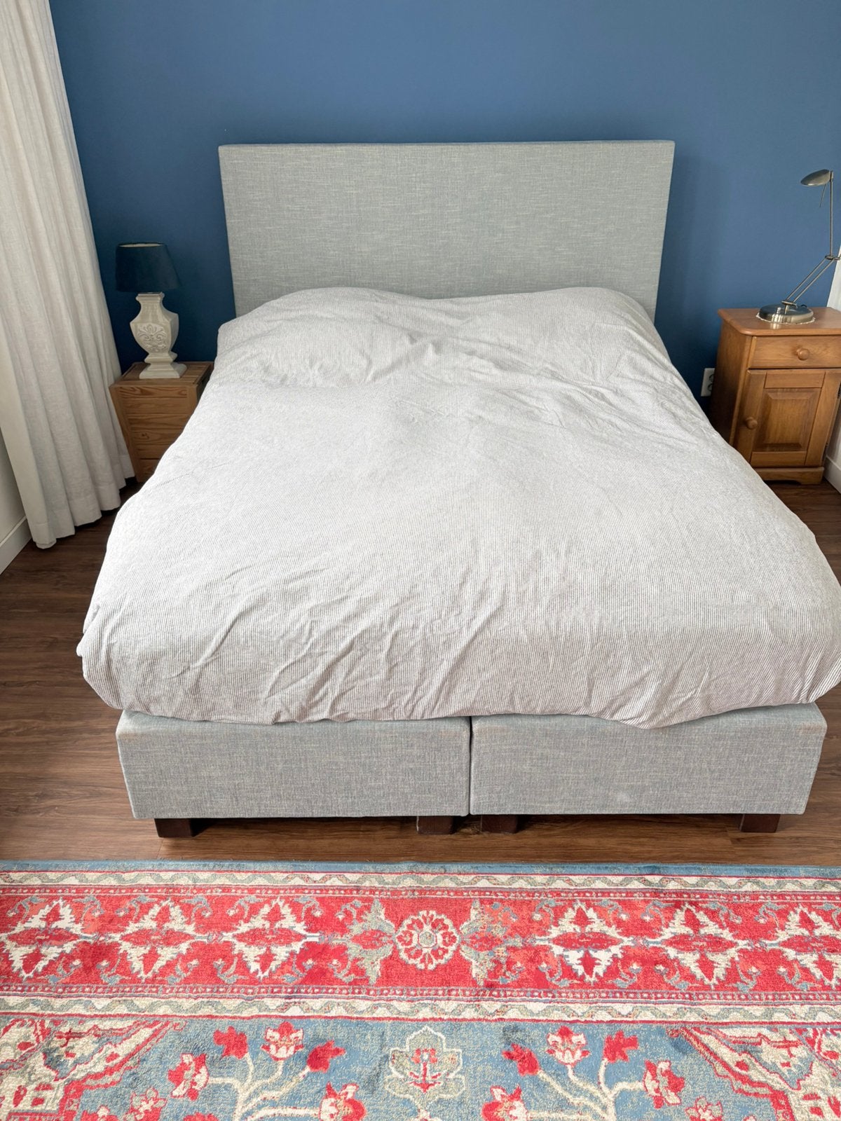 Twijfelaar boxspring met Lavital natuurmatras, Ophalen, Gebruikt, 140 cm, Twijfelaar