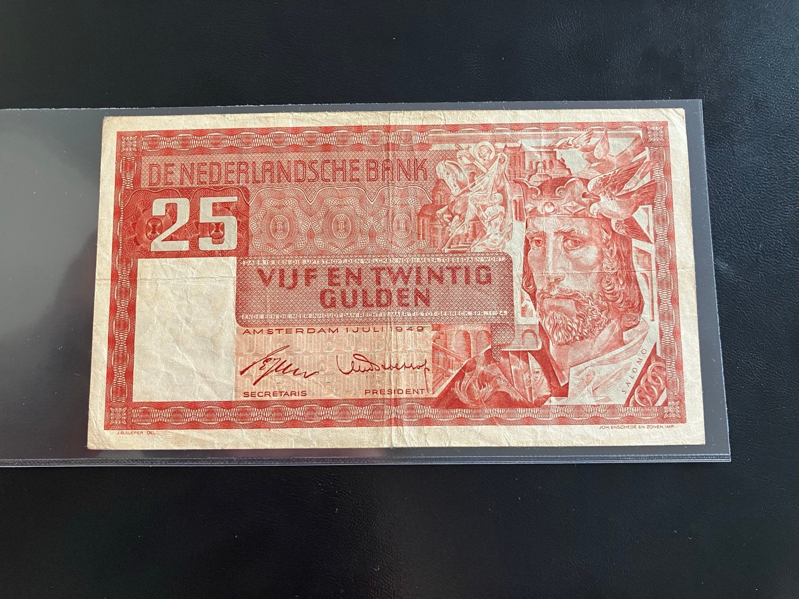 25 Gulden 1949 Salomo - Zeer Mooi - Plomp 67, Postzegels en Munten, Bankbiljetten | Nederland, Ophalen of Verzenden, 25 gulden