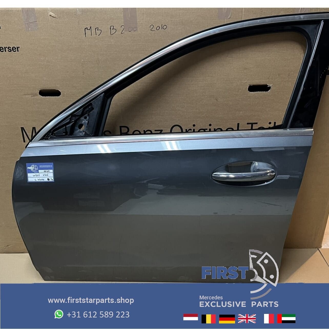 W206 S206 C KLASSE DEUR PORTIER GRIJS COMPLEET LINKSVOOR Mer, Gebruikt, -, Deur, Voor