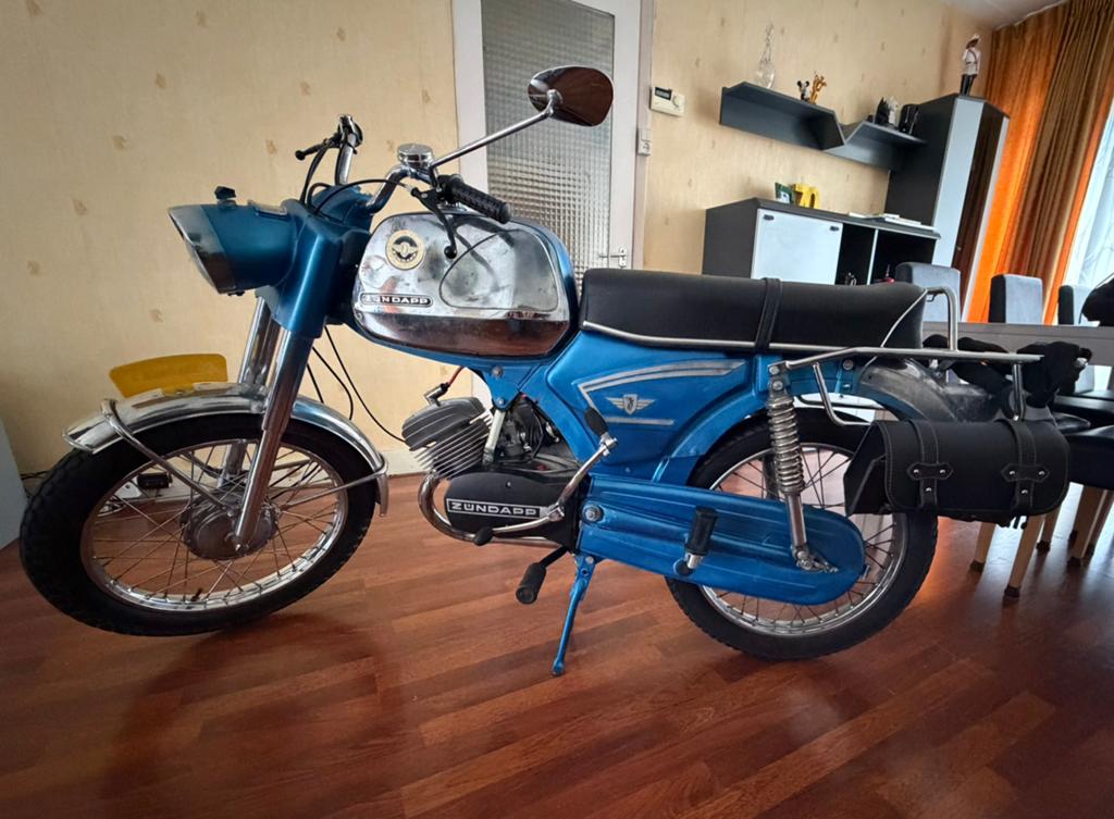 Zundapp bromfiets, blauw., Fietsen en Brommers, Brommers | Zundapp, Ophalen, Gebruikt, Maximaal 45 km/u, Overige modellen