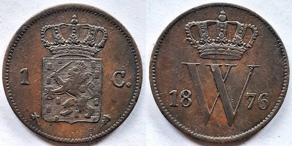 Cent 1876 Willem III, Verzenden, Koning Willem III, 1 cent