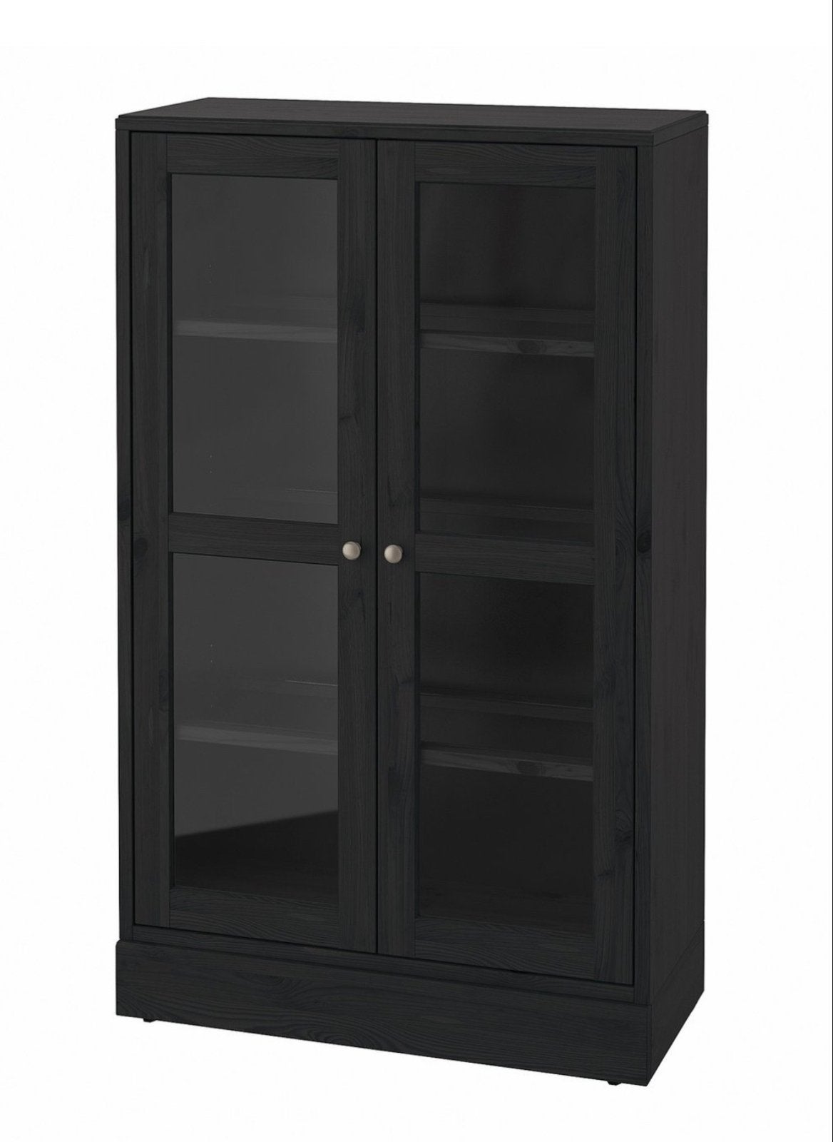 IKEA Havsta Vitrinekast Zwart met Plint, Ophalen, Gebruikt, 100 tot 150 cm, 50 tot 100 cm