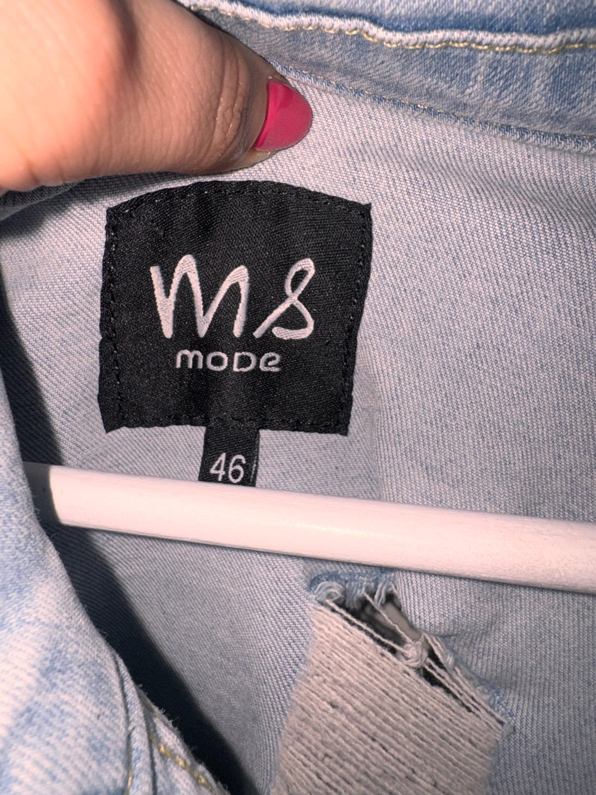 Spijkerjas MS Mode maat 46, Ophalen of Verzenden, Gedragen, Maat 46/48 (XL) of groter, Blauw