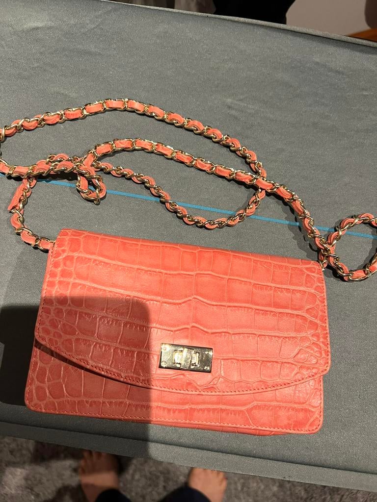 UTERQUE tas echt leer ZGAN, G, Schoudertasje, T, Oranje