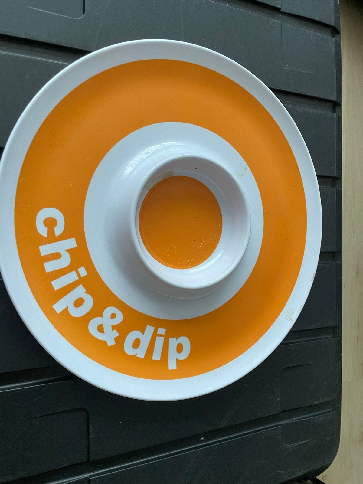 Chip & Dip schaal - Wit/Oranje, Ophalen, Kunststof, Wit, Overige typen