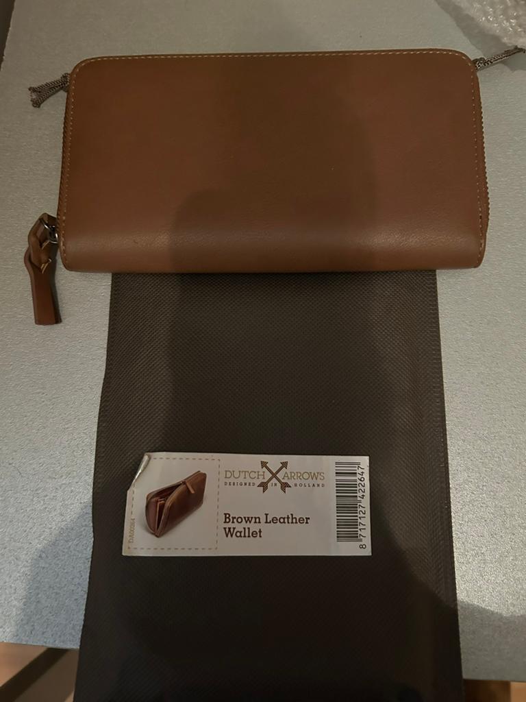 Nieuwe leren clutch - Bruin, Overige merken, Bruin, Nieuw, Ophalen of Verzenden