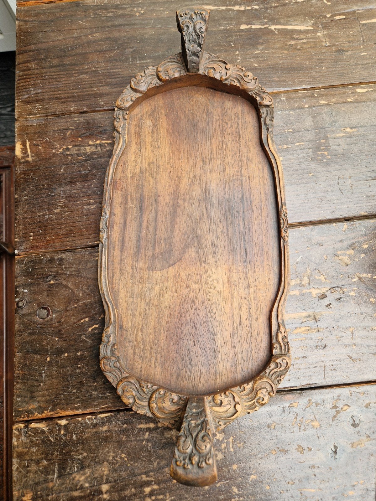 Oud Indonesisch dienblad., Huis en Inrichting, Woonaccessoires | Dienbladen, Ophalen of Verzenden, Rechthoekig, Hout