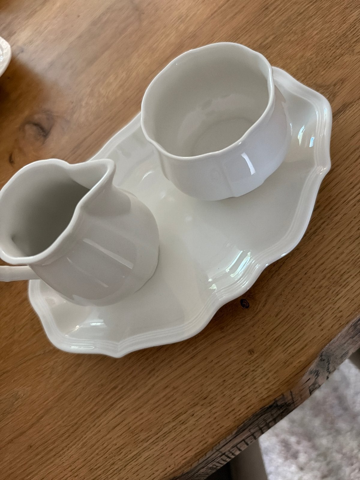 Villeroy & Boch Manoir suikerpot, melkkan en dienblad, Klassiek, Ophalen of Verzenden, Zo goed als nieuw, Porselein
