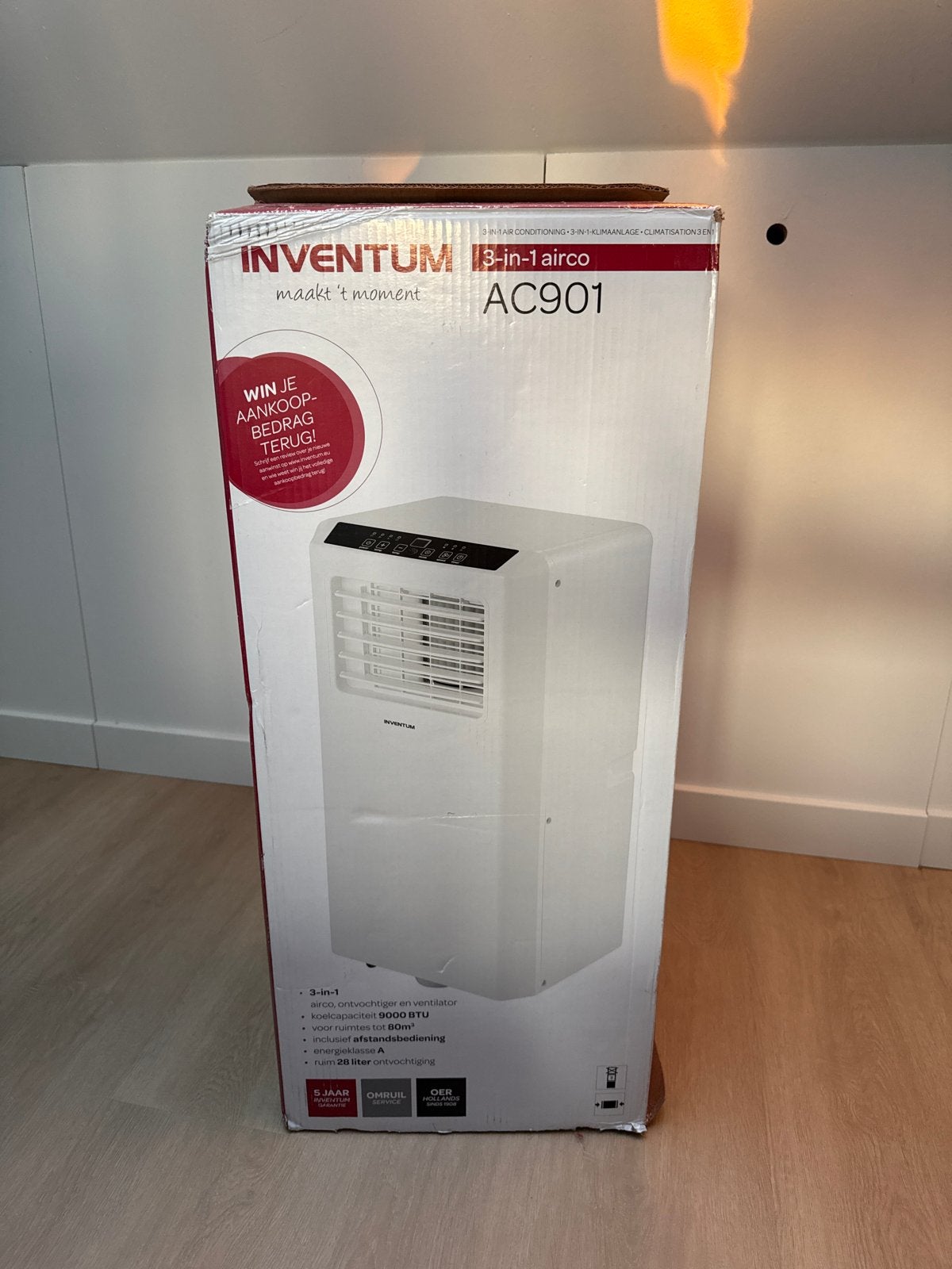 Inventum AC901 3-in-1 Mobiele Airco, Ophalen, 3 snelheden of meer, Zo goed als nieuw, Energieklasse A of zuiniger