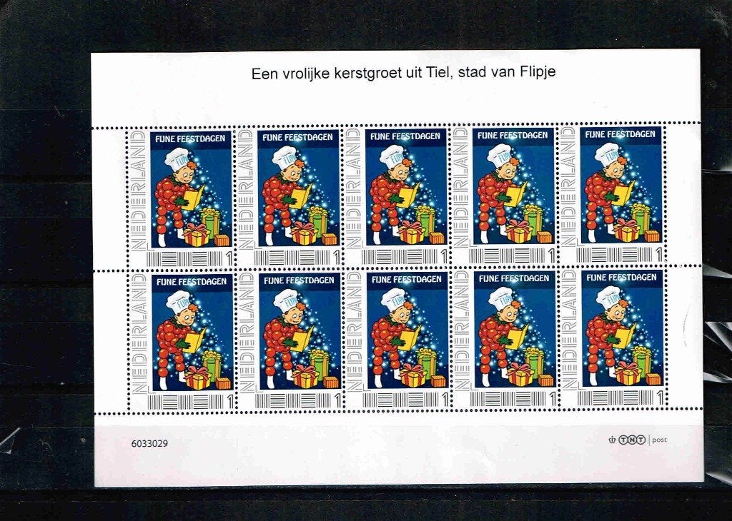 Kerstgroet Flipje Tiel  vel 10 persoonlijke zegels /12b7, Verzenden, Na 1940, Postfris