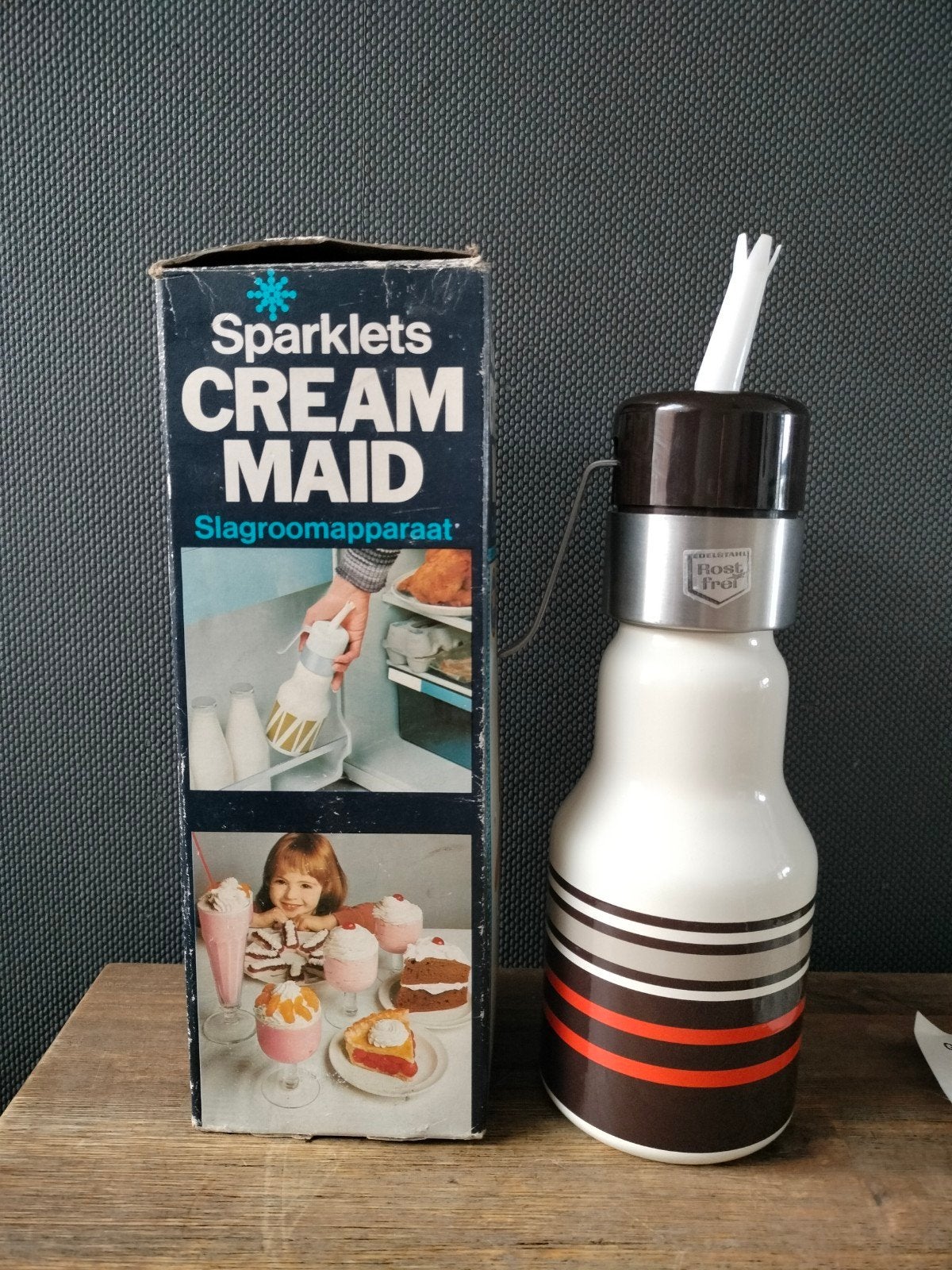 Vintage Sparklets Cream Maid Slagroomapparaat, Overige typen, Ophalen of Verzenden, Zo goed als nieuw, Metaal