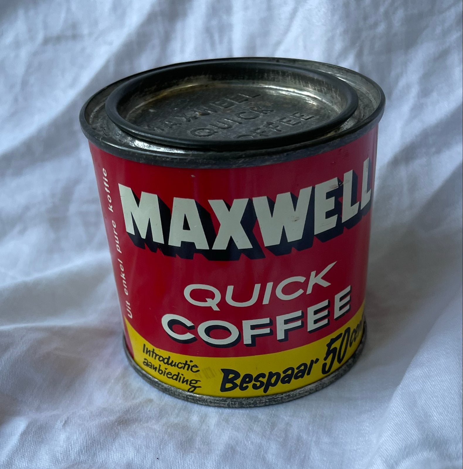 Vintage Maxwell Quick Coffee blik - Koffie extract poeder, Verzamelen, Ophalen of Verzenden, Gebruikt